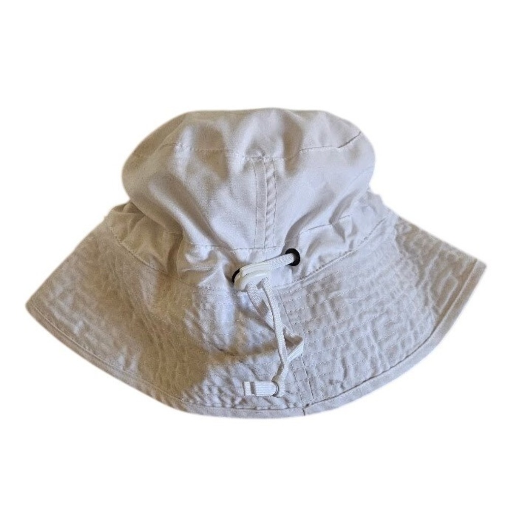 Snapper Rock Kids White Bucket Sun Hat Size L 6-14 Years Adjustable Chin Strap